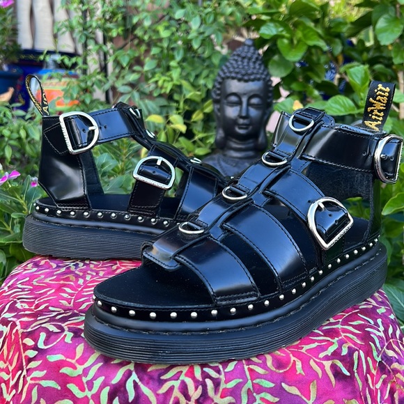 Dr. Martens Shoes - Dr. Martens Studded Strappy Gladiator Platform Sandals